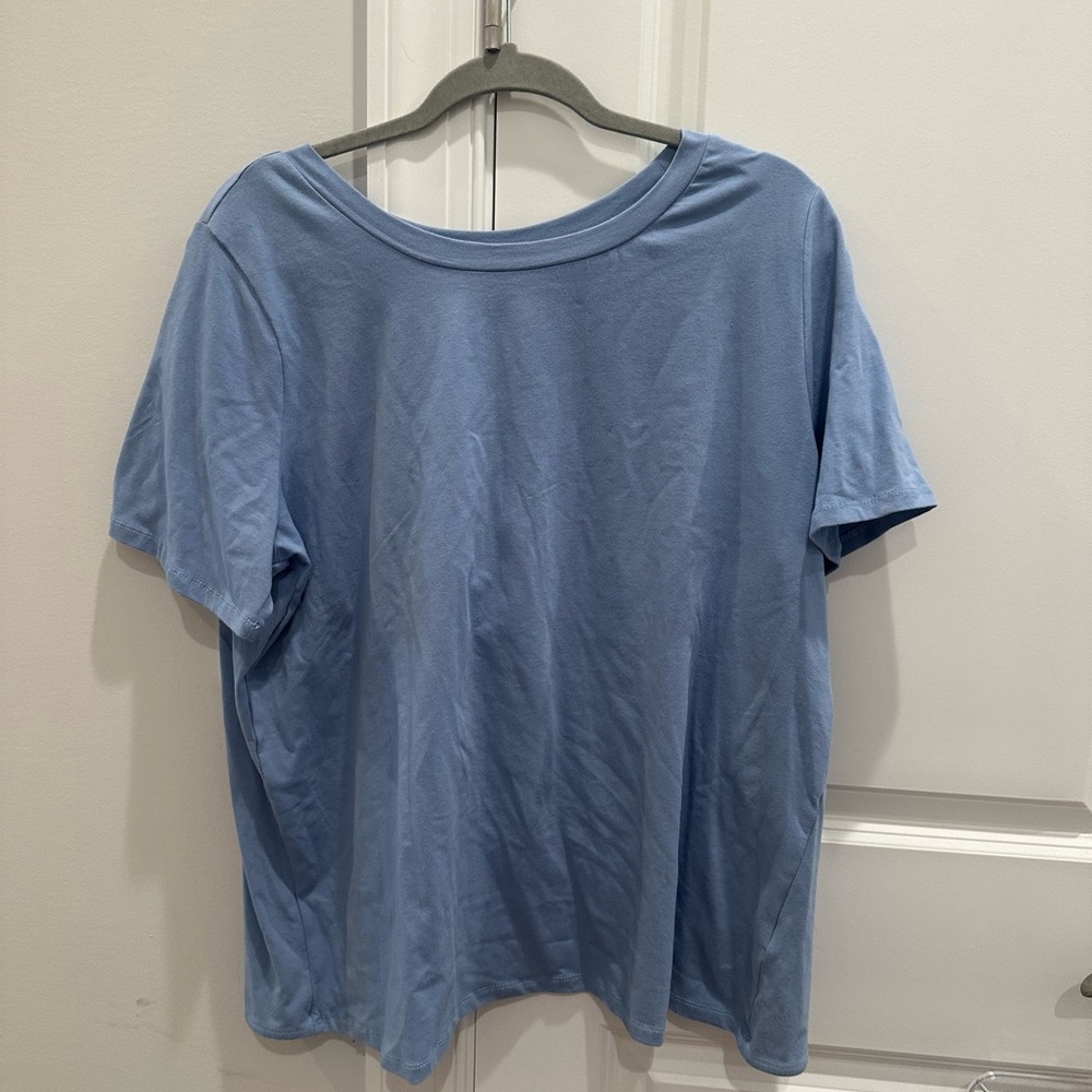 Eloquii Light Blue Short Sleeve Tee